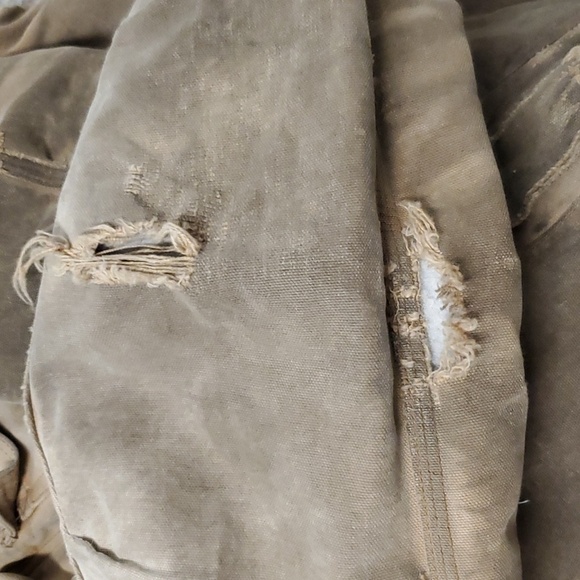 Vintage 90s y2k Carhartt Distressed Thrashed Tan Brown Canvas Work-Utility Coat - Picture 6 of 8
